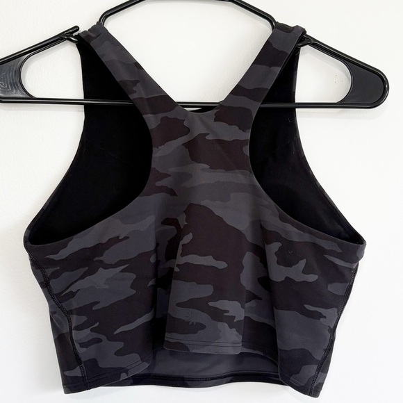 ATHLETA Conscious Crop Tank Sports Bra with Padding Black and Gray Camo Medium - Picture 2 of 6